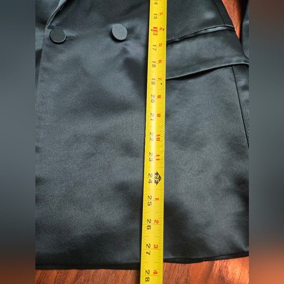 House Of Harlow 1960 Small Dark Green Satin Blazer Jacket - Picture 8 of 10